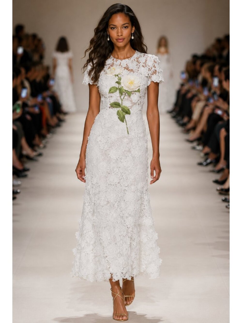 LEO LIN Monique  Embroidered Lace Maxi Dress Size 6 NEW
